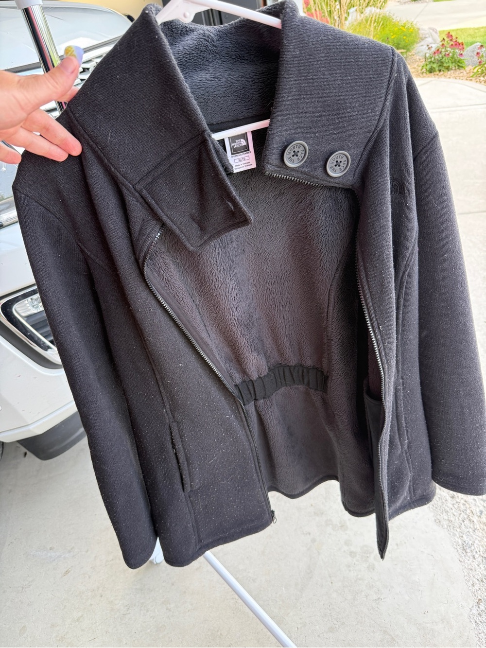 The North Face Women's Black Pea Coat with Fleece Lining